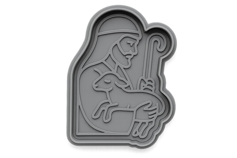 Shepherd with Lamb 2 Cookie Cutter - 4x3.1" Creative Baking Design gallery