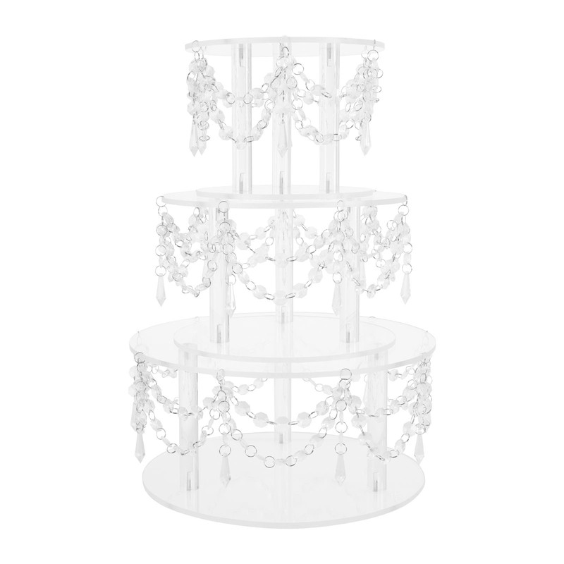 3Pcs Acrylic Round Cake Stand Set Polished Tabletop Dessert Display Stand Decor gallery