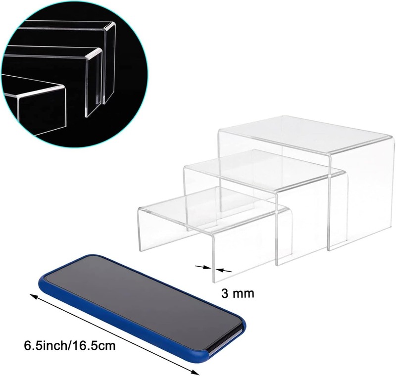 Acrylic Display Risers 2 Sets 3 4 5 Inch Clear Stand gallery