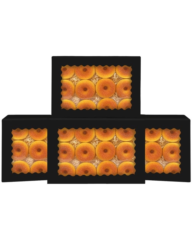 Auto-pop Up Black Cookie Box with Window 16x10.5x2.5 Inch 24Pcs Bakery Pastry... gallery