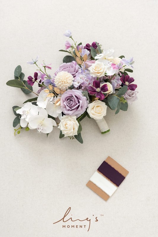 Ling'S Moment Lings Moment Purple Bridal Bouquet 15 Inch Lilac Wedding Bouquets gallery