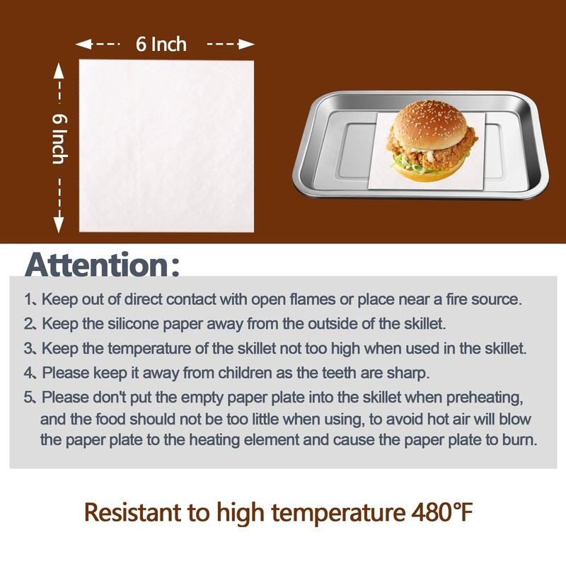 300PCS Thickened Precut Parchment Paper Sheets, 6×6 In Non-Toxic Burger Pap gallery
