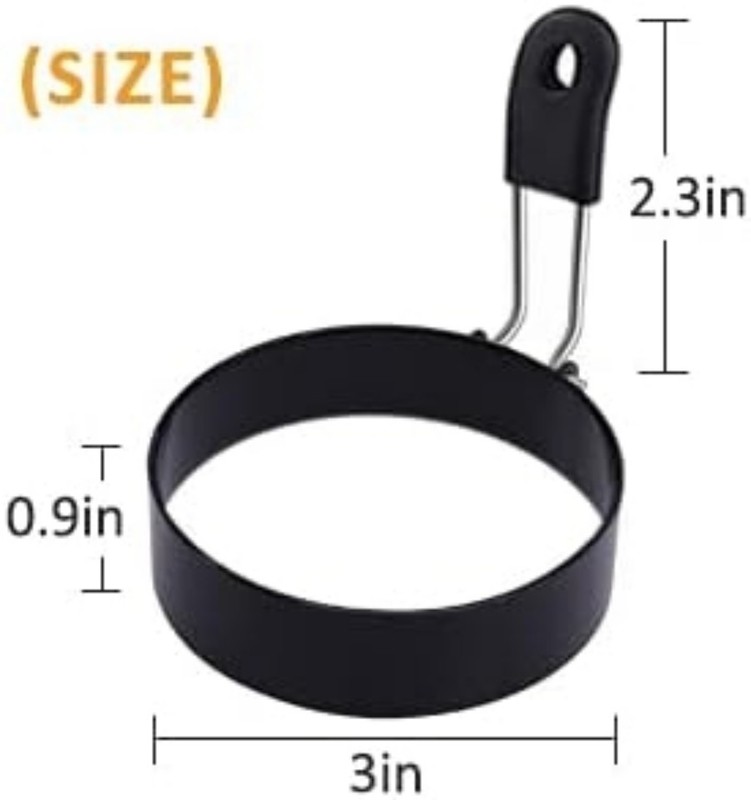 Paquete De 4 Anillos Para Huevos, Acero Inoxidable, Moldes Para Hacer Huevos NEW gallery