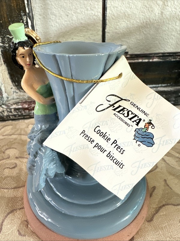 Fiesta Dancing Lady Cookie Press PERIWINKLE Blue Fiestaware W/ Tag New
