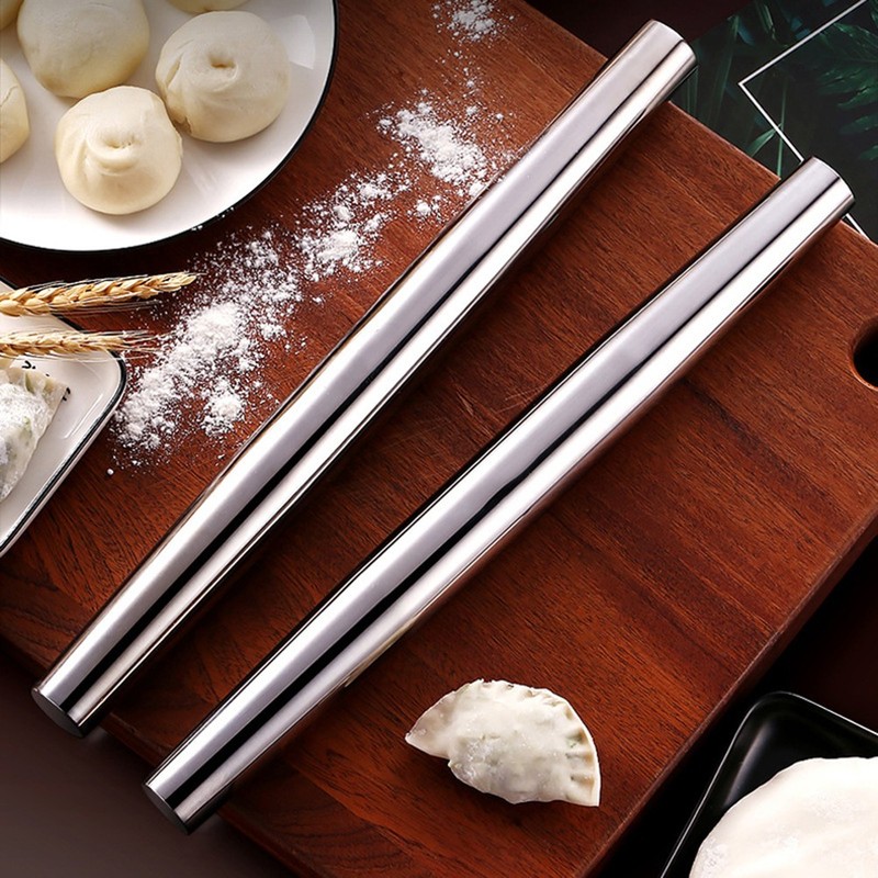 304 Stainless Solid Rolling Pin Kitchen Roller Noodle Tools Dumpling