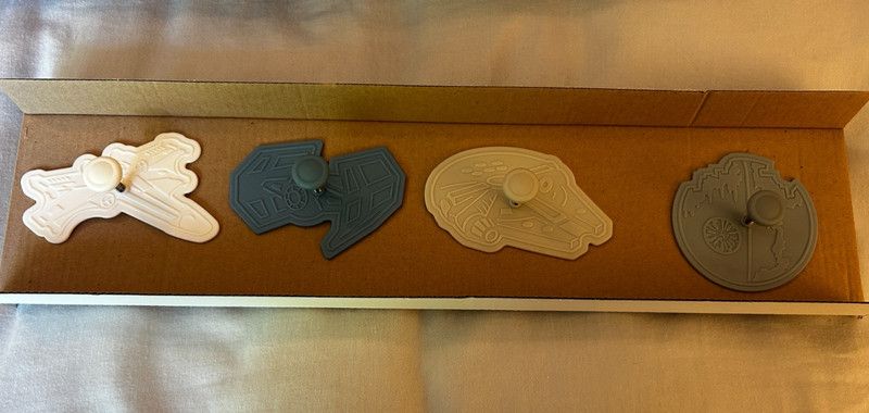 Williams Sonoma Star Wars Cookie Cutters Set of 4 Millennium Falcon Tie Fighter gallery