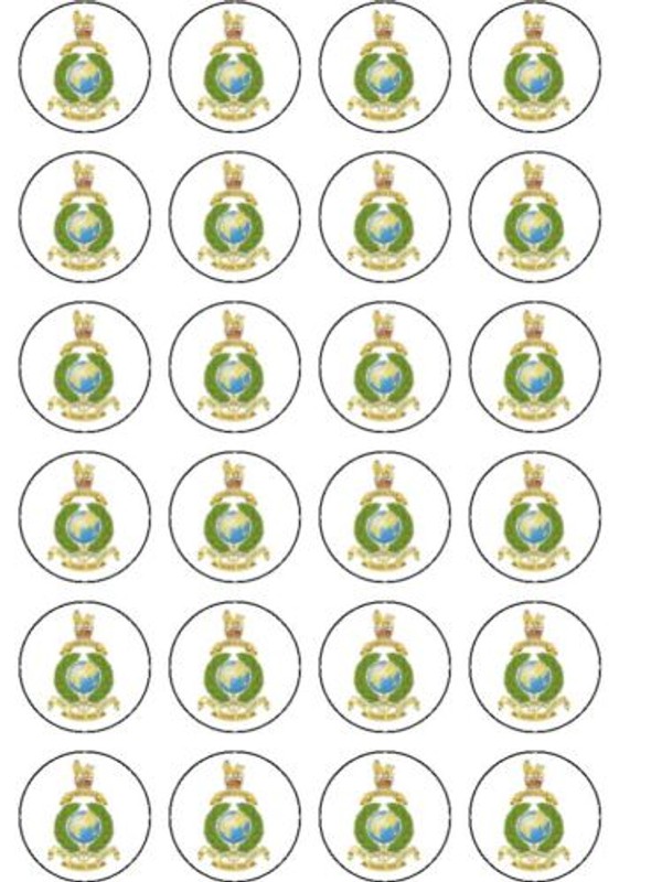 24 X ROYAL MARINES BIRTHDAY RICE PAPER CAKE TOPPERS