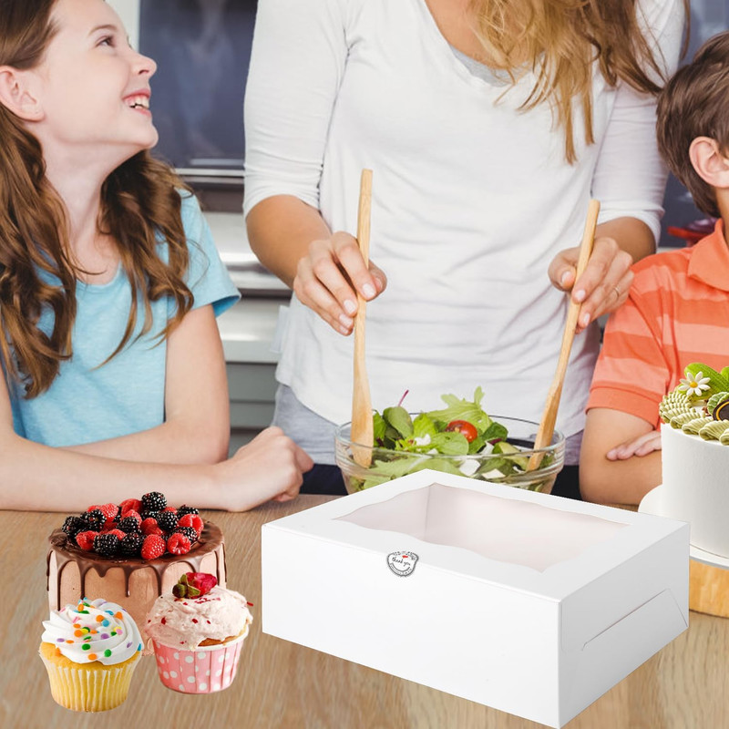 9 Holes Fit 8 Cupcakes and 1 Mini Cake Box Combo,8 Sets of Cake Boxes, Pastry Sw gallery