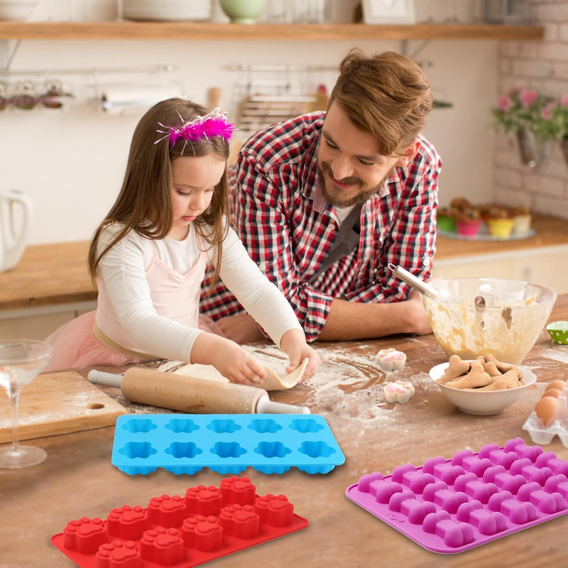 6PCS Silicone Molds Puppy Dog Paw and Bone, Elegant Chocolate Molds for Bakin... gallery