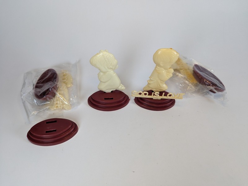 1960s Christian Cake Toppers NIB + extra parts Child Pray God Is Love Lot Of 3