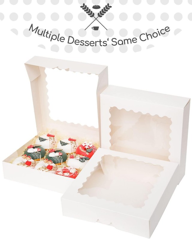 Autopop Up White Pie Boxes with Window 10x10x2.5 Inch 20 Packs Bakery gallery