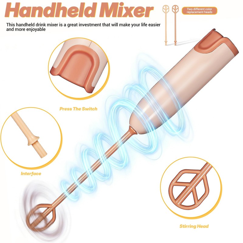 Handheld Electric Baby Formula Mixer with 2 Stirring Sticks, Portable Small D... gallery
