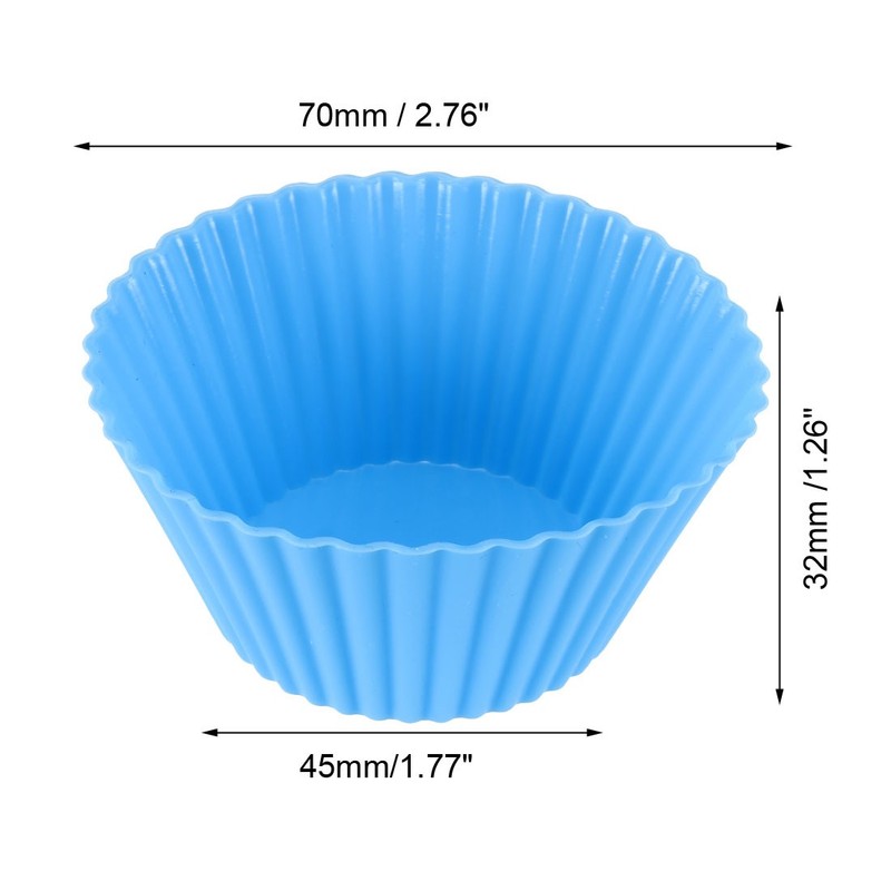 Silicone Reusable Liners Baking Cups Nonstick Muffin Molds 5pcs Blue gallery
