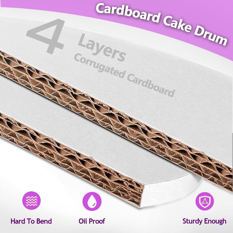 8 Inch Cakeboard 12 Pack, 1/2 Inch Thick Round Cake Boards, Bend Resistant & ... gallery