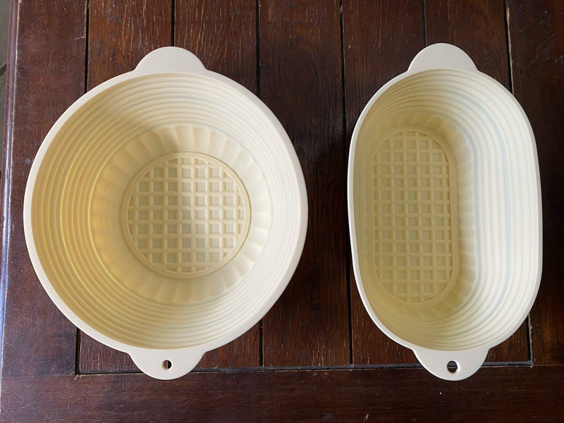 2 Pack ~ Crème Silicone Banneton Basket 9-10” Silicone Bread Proofing Baskets