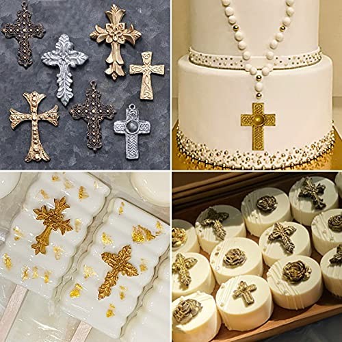 4 Pcs Small Chocolate Molds Baptism Cake Decorations Cross Cake Candy gallery