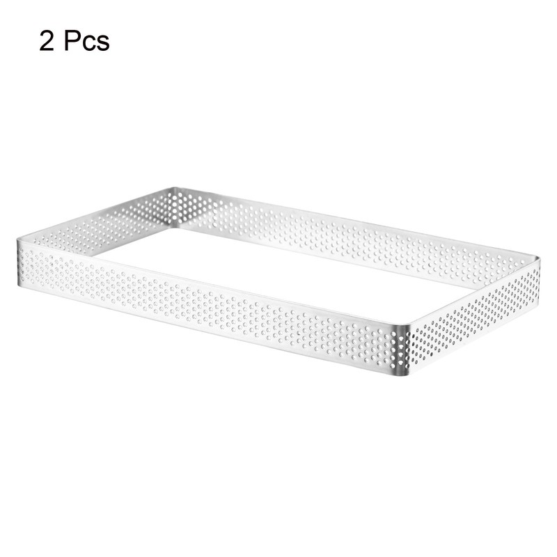 2pcs Stainless Steel Cake Rings 7.5" x 4.3" Rectangular Cake Mousse Ring gallery