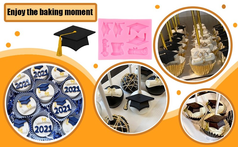 Graduation Fondant Molds Bachelors Cap Diploma Silicone Mold for Graduation gallery