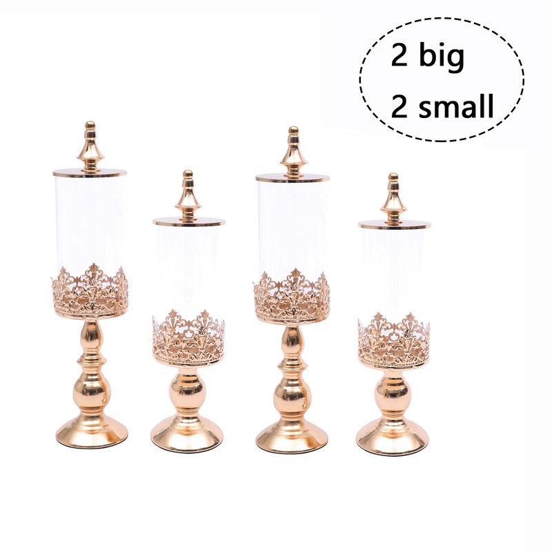 4Pcs Gold Glass Sugar Bowls Set Decorative Candy Jars with Lids for Home Party gallery
