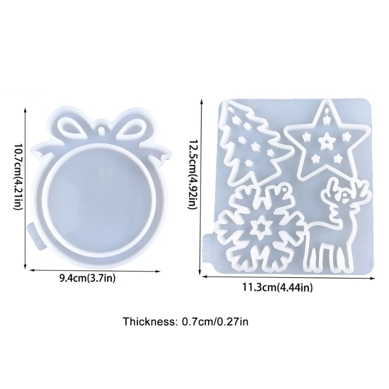 2pcs Unique Christmas Pendant Ornaments Mold Set Practical Jewelry Making Mould gallery