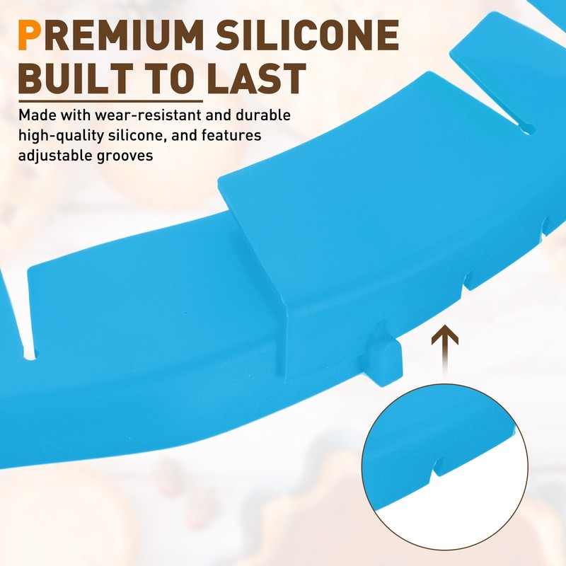 Adjustable Silicone Pie Crust Shields, 2Pcs Crust Edges Protectors, Blue gallery