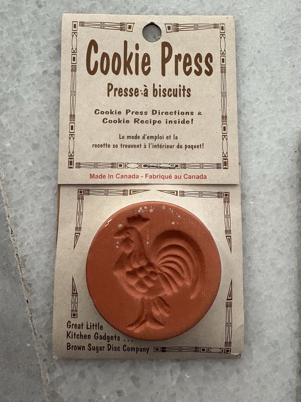 Clay Cookie Press Set: Fairy, Rooster, Apple, Ginger Man + Recipes + Directions gallery
