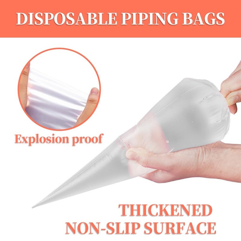 24 Inch Extra Large Piping Bags Disposable,50 Pack Thick Pastry Bags with 6 B... gallery