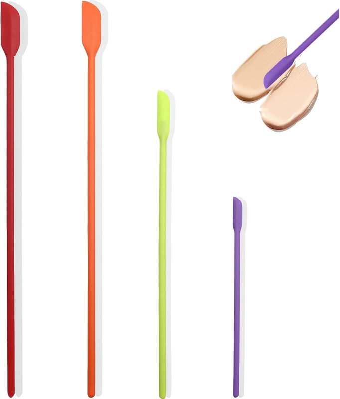 Beauty Spatula 4 PCS Makeup Spatula Mini Silicone for Cosmetics & Kitchen
