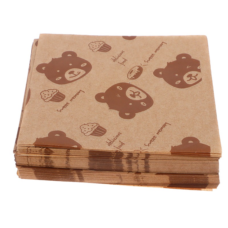 100PC Sandwich Packaging Paper Food Grade Without BisphenolA Oil Resistant Paper gallery