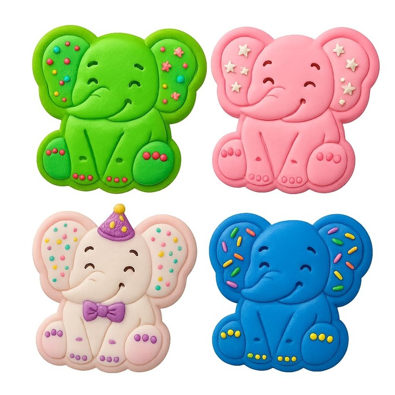 Kawaii Baby Elephant Cookie Cutter - 4x3.75" Premium Kids Party Baking Tool gallery