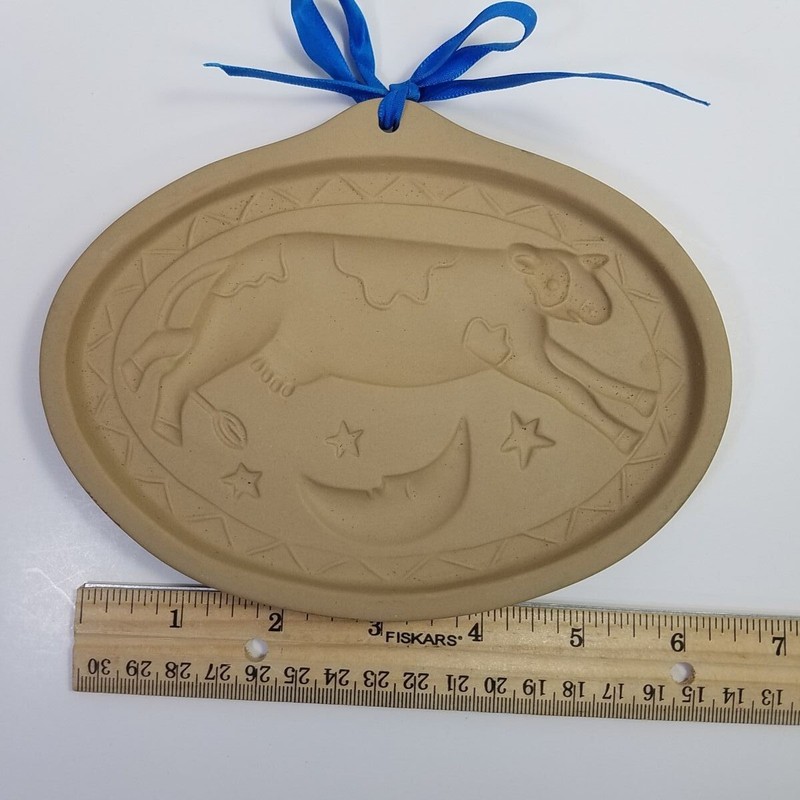 Lot of Two Brown Bag Cookie Art Molds Cow Standing Cow Jumps Over the Moon gallery