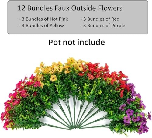 Artificial Flowers for Outdoor Indoor Garden Home Mix Pink Red Purple Yellow gallery