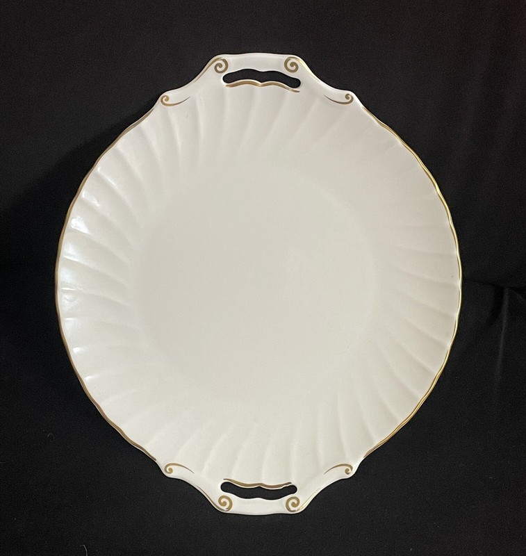 Royal Worcester Strathmore Handled Cake Plate England Bone China gallery