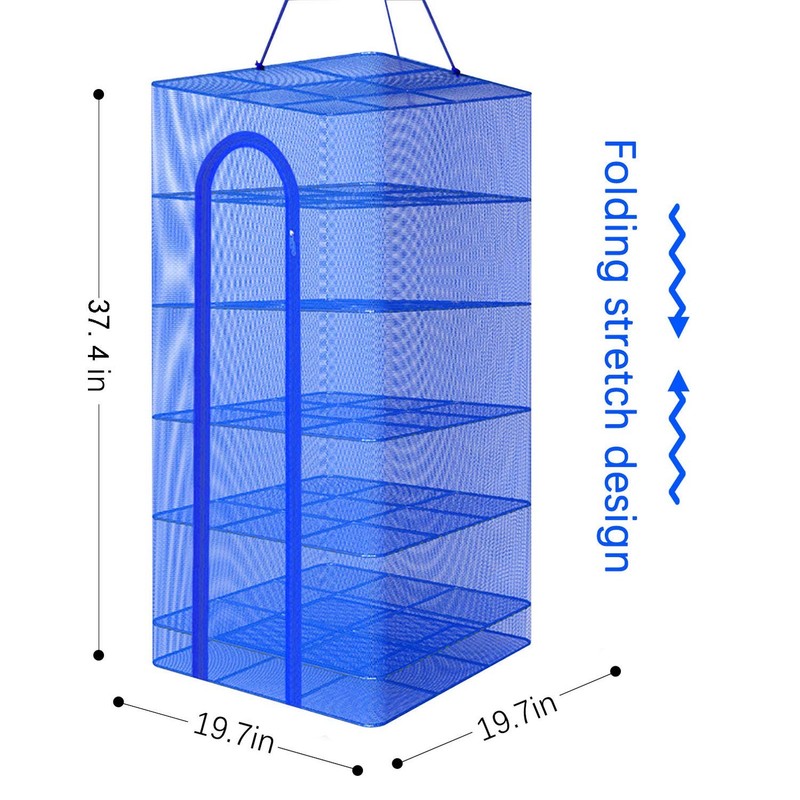 Hanging Drying Net Foldable Rack 6 Layer Fish Mesh Collapsible Zipper Organizer gallery