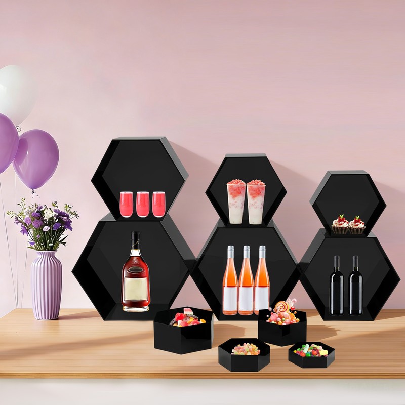 10PCS Hexagonal Catering Dessert Table Risers Food Stands for Party & Wedding
