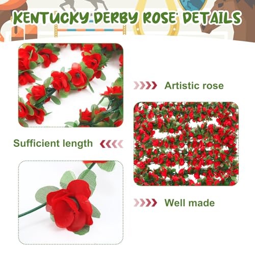 Thiccywoov 96Ft 16 Pack Fake Red Roses Vines Silk Flowers Faux Plastic 96FT gallery