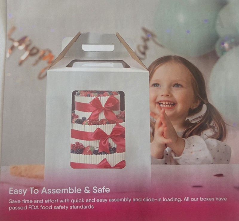 4 Pack Tall Cake Boxes For Tier Cakes 14x14x14 Inch Disposable Layer Tall Cake