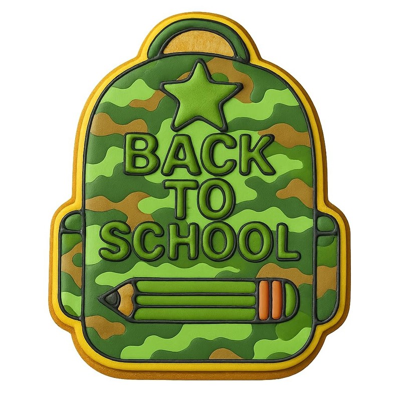 Back to School Backpack Cookie Cutter & Stamp 4x3.2" for Baking Fondant Clay gallery