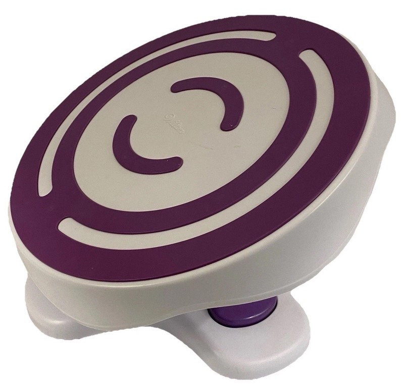 Wilton Tilt-N-Turn Ultra Cake Turntable and Stand – White, Purple 12” x 6”