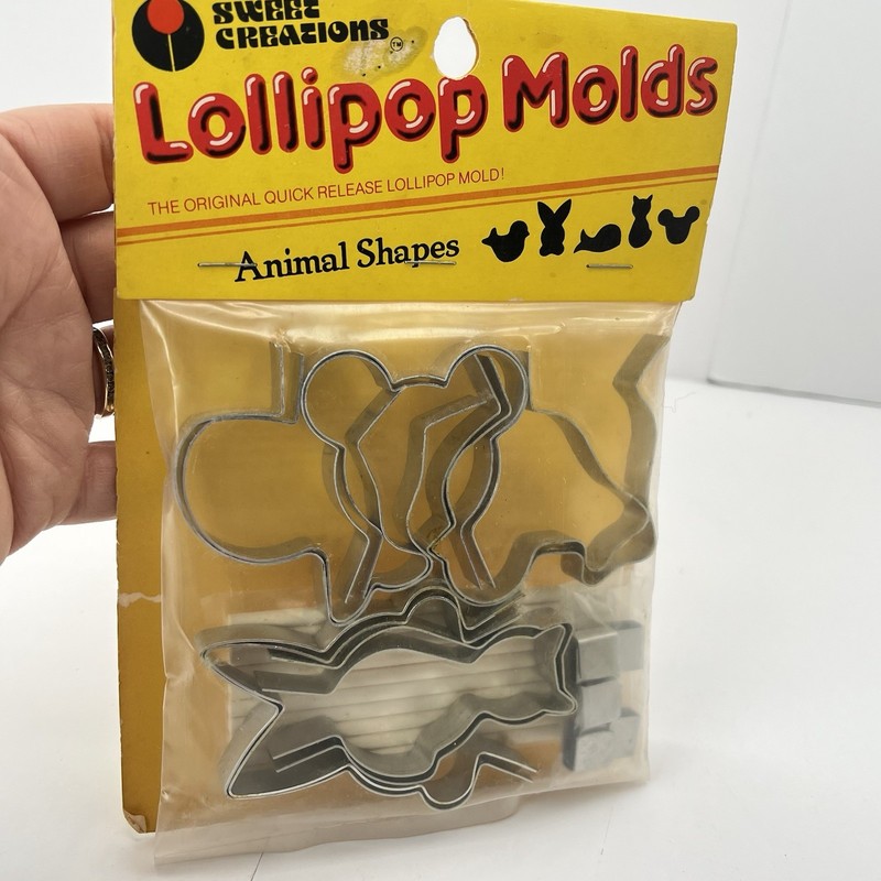 Vintage Metal Lollipop Molds Kit Various Shapes Lot Of 2 - 10 Molds Each NEW NOS gallery