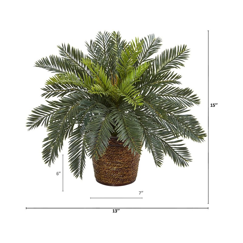 Nearly Natural 15In. Cycas Artificial Plant In Basket gallery