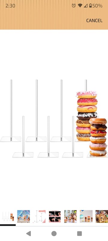Clear Acrylic Square Cupcake Dessert Stand, 1-Tier, 5in Base, 15in Tall