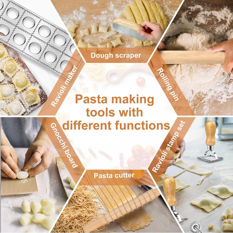 Pasta Making Tools Set, Pasta Making kit Includes 12 Pcs Pasta Making Tools P... gallery