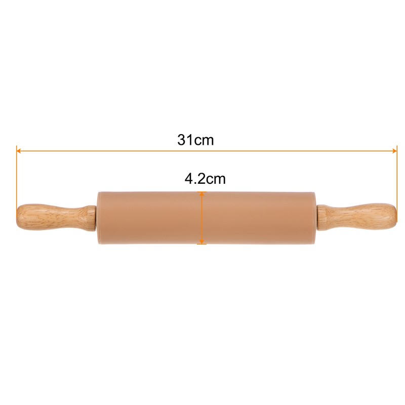 Silicone Rolling Pins for Baking 31cm x 4.2cm, Brown gallery