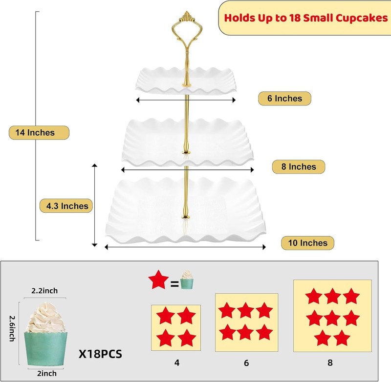 Dessert Cupcake Stand, 3 Tier Cup Cake Holder Tower for Tea Party/Birthday gallery