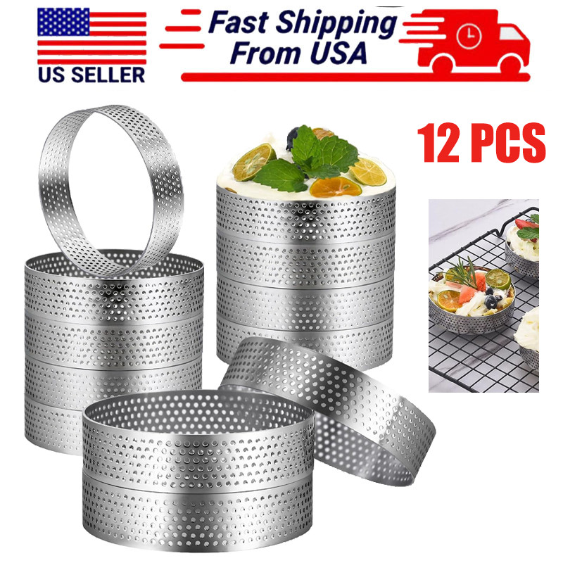Stainless Steel Cake Rings 5CM Round Perforated Circle Baking Dessert Cake Ring