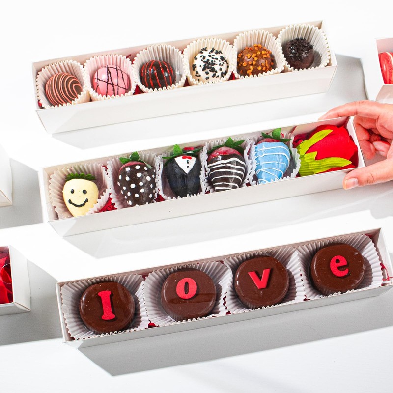 50Pack 12x2¼x2 Inches Clear Chocolate Covered Strawberries Boxes for 6, Macaron gallery