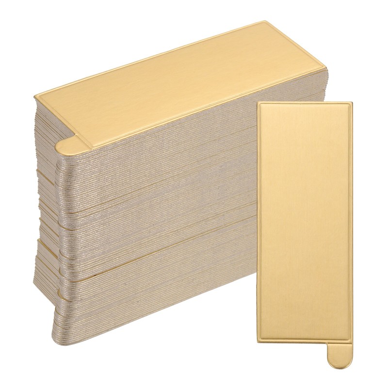 100pcs Mini Cake Boards, Mousse Cake Cardboards Rectangle for Cake Bases (Gold)