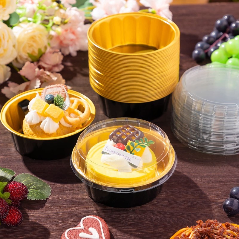 100 Pcs Disposable Ramekins with Lids 8 oz Creme Brulee Ramekin Aluminum Foil... gallery