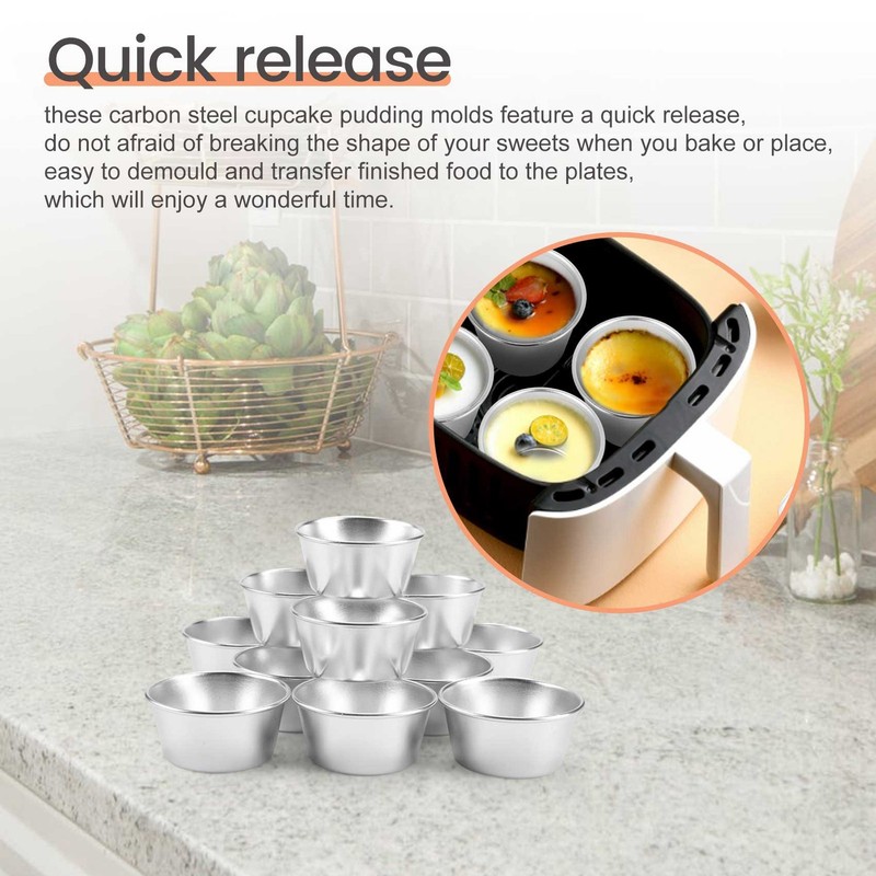 12 Pieces Individual Molds Pudding Molds Cups Chocolate Molten Pans3184 gallery